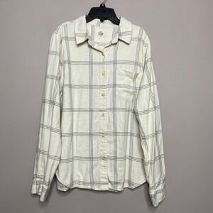 Marine Layer Women‎ Size XL Flannel Monterey Button Up Shirt Organic Cotton